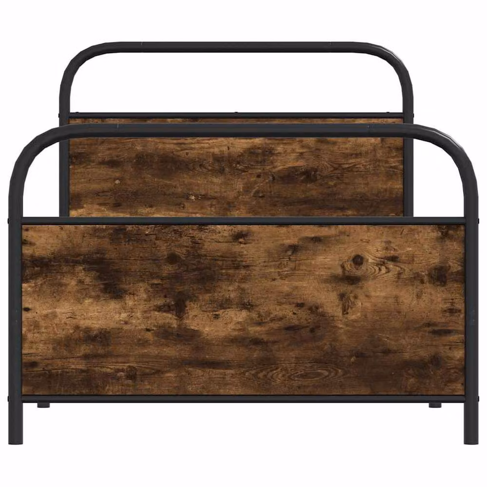 Berkfield Home Single Bed Frame in Smoked Oak and Brown Engineered Wood, W/D/H: 90 x 190 cm – 4