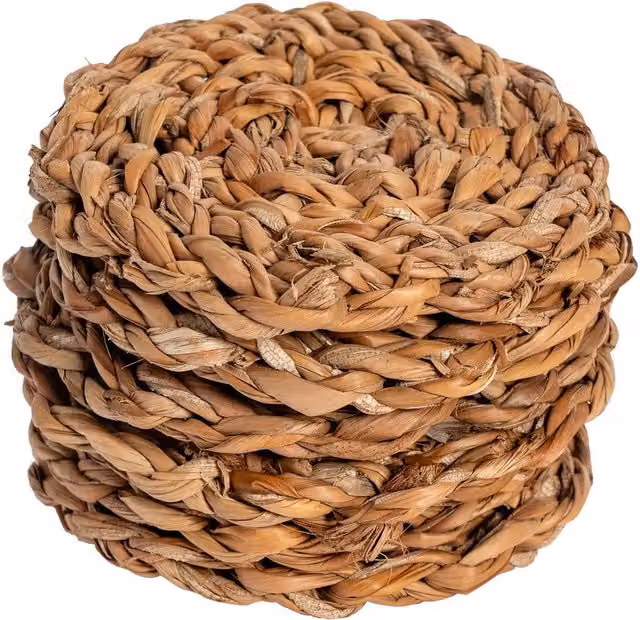 Argon Tableware Round Woven Seagrass Coasters, Brown, Set of 6, Diameter: 10 cm – 6
