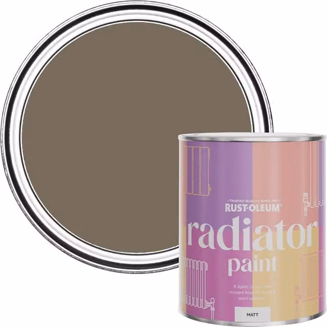 Rust-Oleum Radiator Paint in Matt Finish, Café Luxe Brown, 750ml – 1