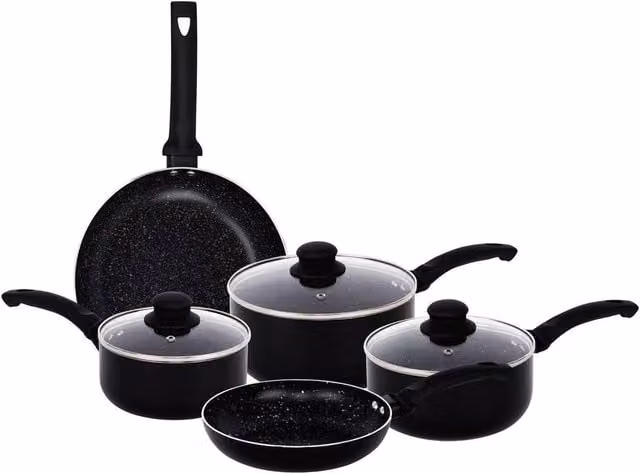 Havendro 8-Piece Non-Stick Marble Cookware Set in Black – 1
