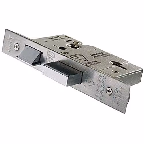 Loops 76mm 5 Lever BS Rated Sashlock with Square Forend in Satin Stainless Steel Silver