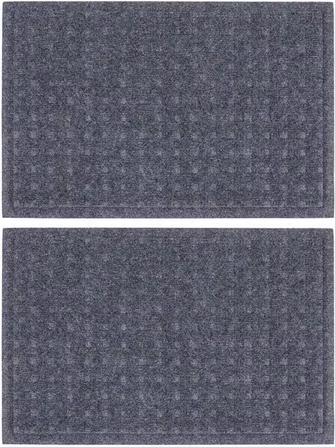 Nicola Spring Heavy Duty Dirt Trapper Door Mat, Pack of 2, Grey, W: 60 cm, D: 40 cm
