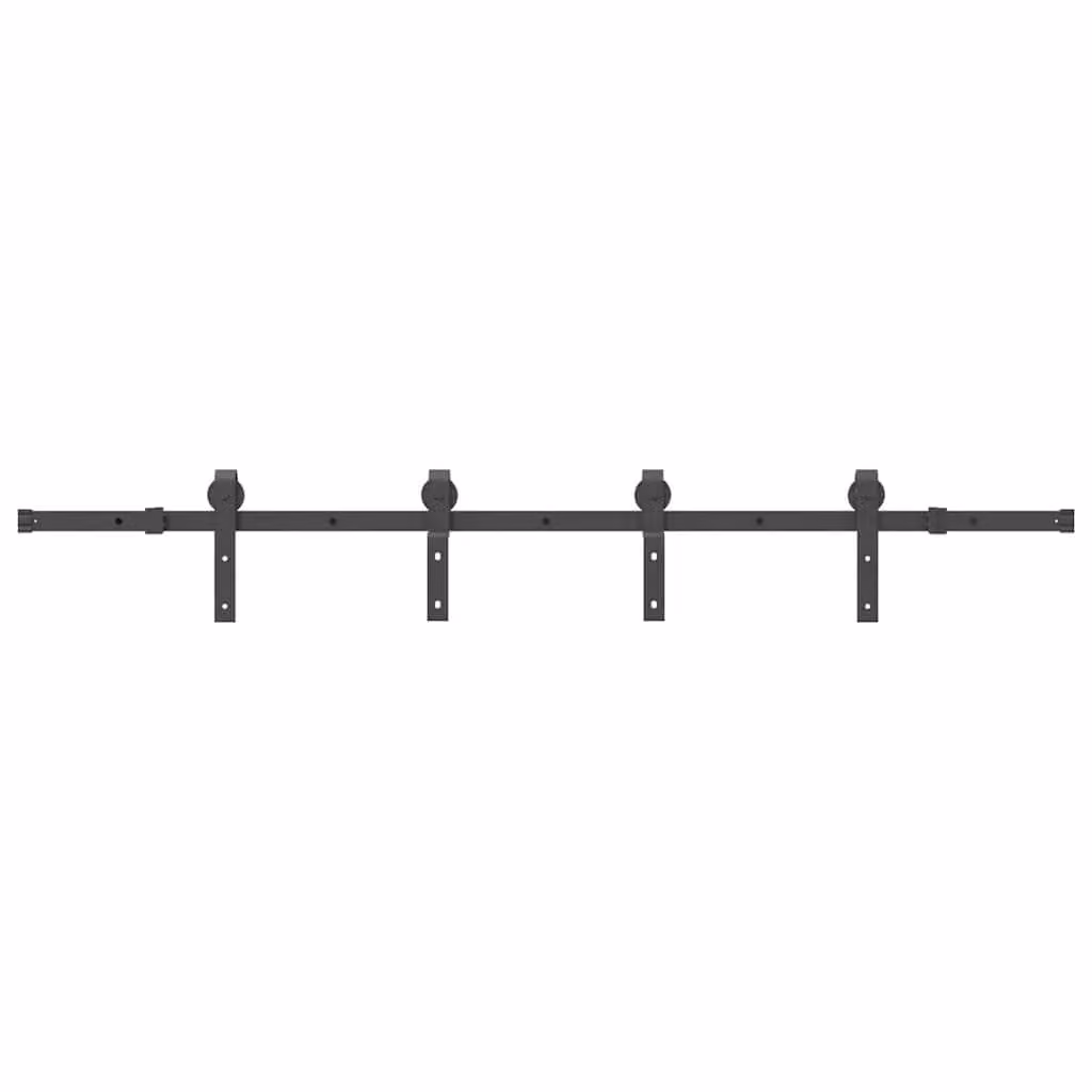 Berkfield Home Sliding Door Hardware Kit, 200 cm, Matt Black Steel