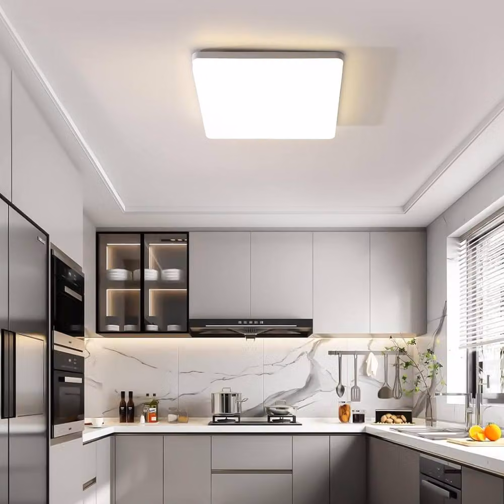 Goeco Modern Square LED Ceiling Light, White, 48 W, 4500 K, IP44, Diameter: 30 cm – 2