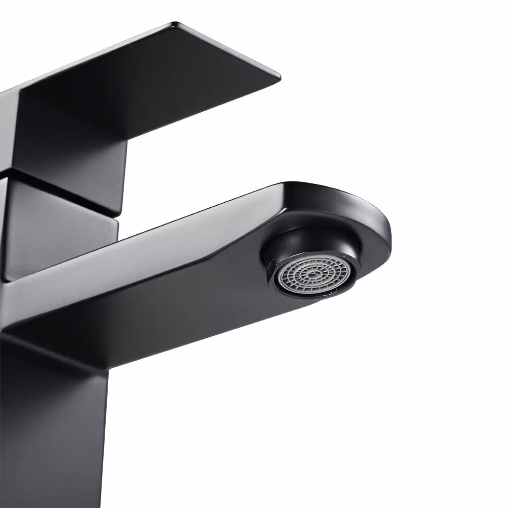 Living and Home Matte Black Single Lever Stainless Steel Basin Tap – 3