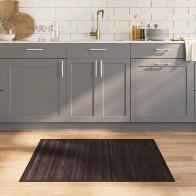 Berkfield Home Rectangular Bamboo Rug in Brown, W/D: 80 x 100 cm – 1