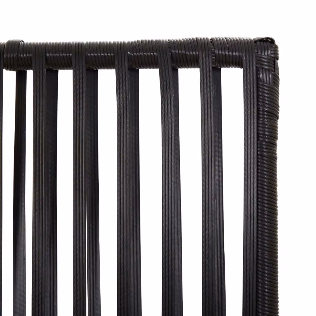 Berkfield Home 4 Panel Black Poly Rattan and Steel Room Divider – 4
