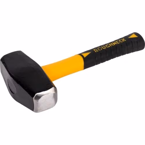 Roughneck Fibreglass Club Hammer with Forged Steel Head in Yellow and Black, 1.4kg – 1