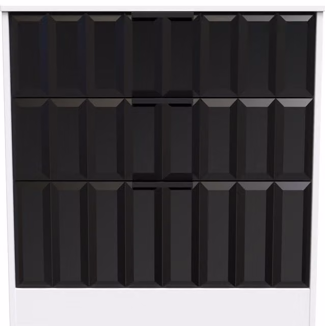 Ready Assembled 2 U Seattle 3 Drawer Deep Chest in Black