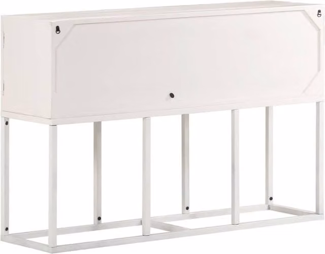 Berkfield Home Solid Mango Wood Sideboard in White, W/D/H: 115 x 30 x 76 cm