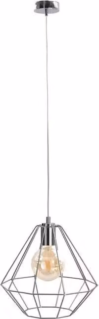 Faro Netlighting Faro Wire Frame Pendant Ceiling Light in Silver, Diameter: 29 cm, E27