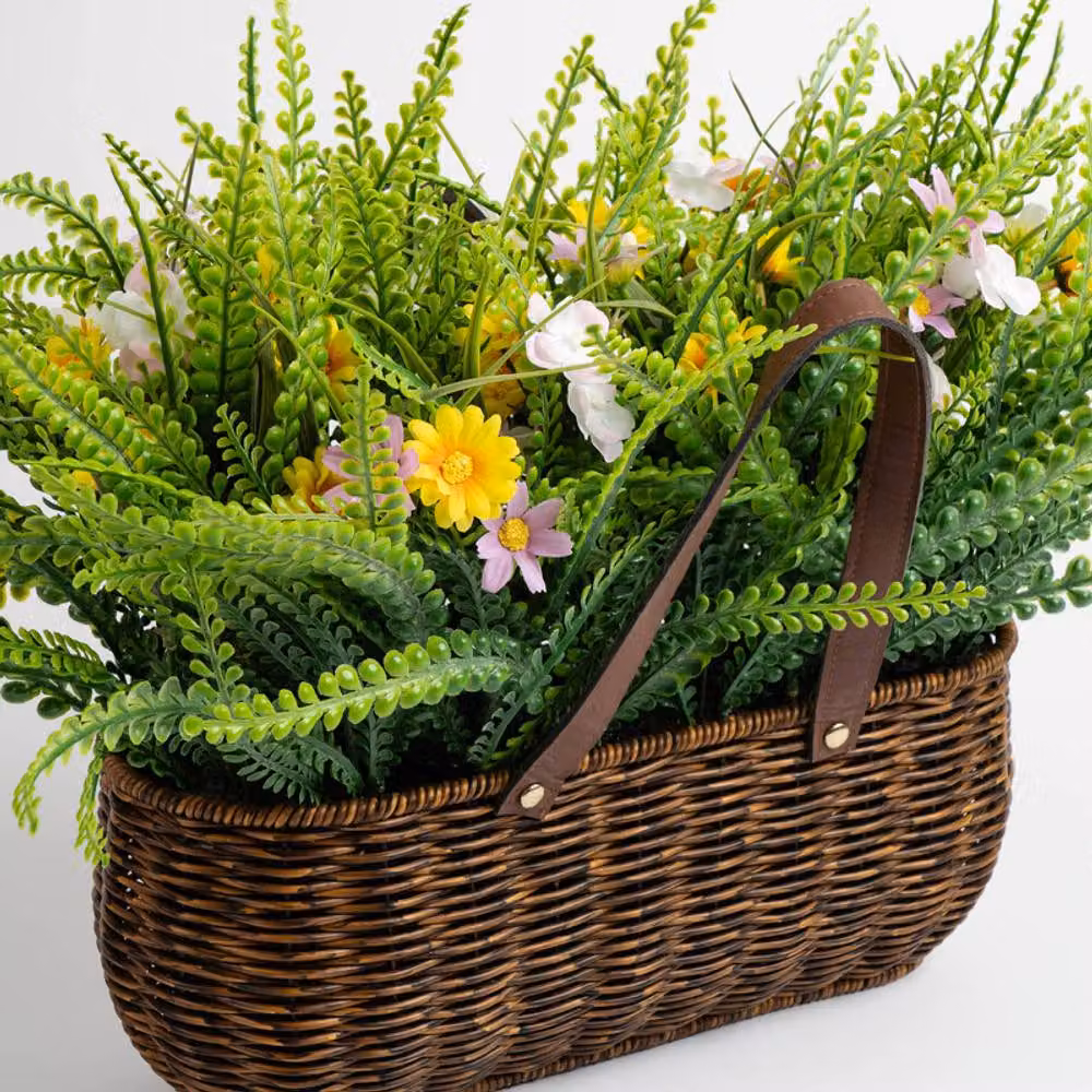 Scottish Everlastings Ltd Mixed Wildflower Hanging Outdoor Basket with Handles in Green, W/D/H: 55 x 35 x 12 cm – 2