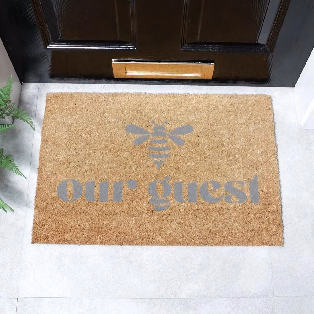 Artsy Mats Grey Be Bee Our Guest Doormat, W/D: 60 x 40 cm – 2