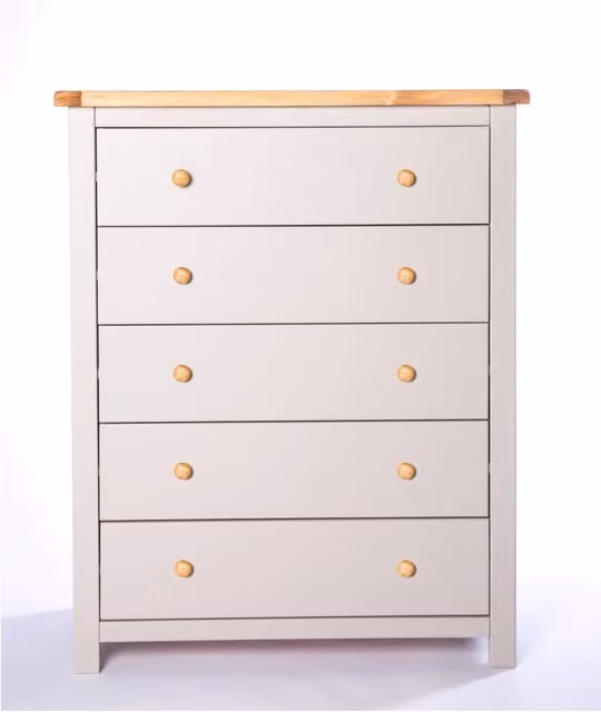 Cabinet Bits Argenta 5 Drawer Chest of Drawers in Grey and Brown Wood
