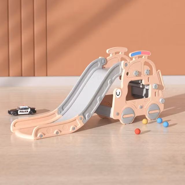 Livingandhome Pink Plastic Indoor Outdoor Slide Set for Toddlers