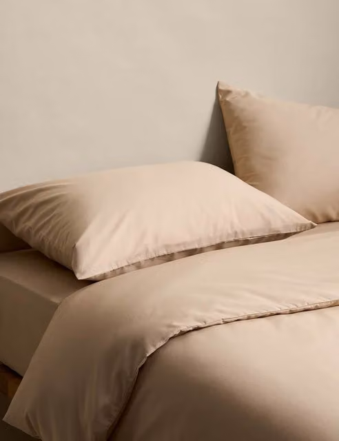 M&S Stay Cool Lyocell Rich Bedding Set, Beige, W: 140 cm, L: 200 cm