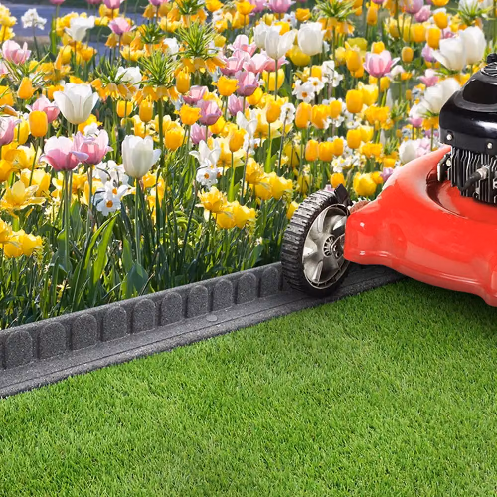 Primrose Grey Rubber Lawn Mower Edge Border 1.2m – 3