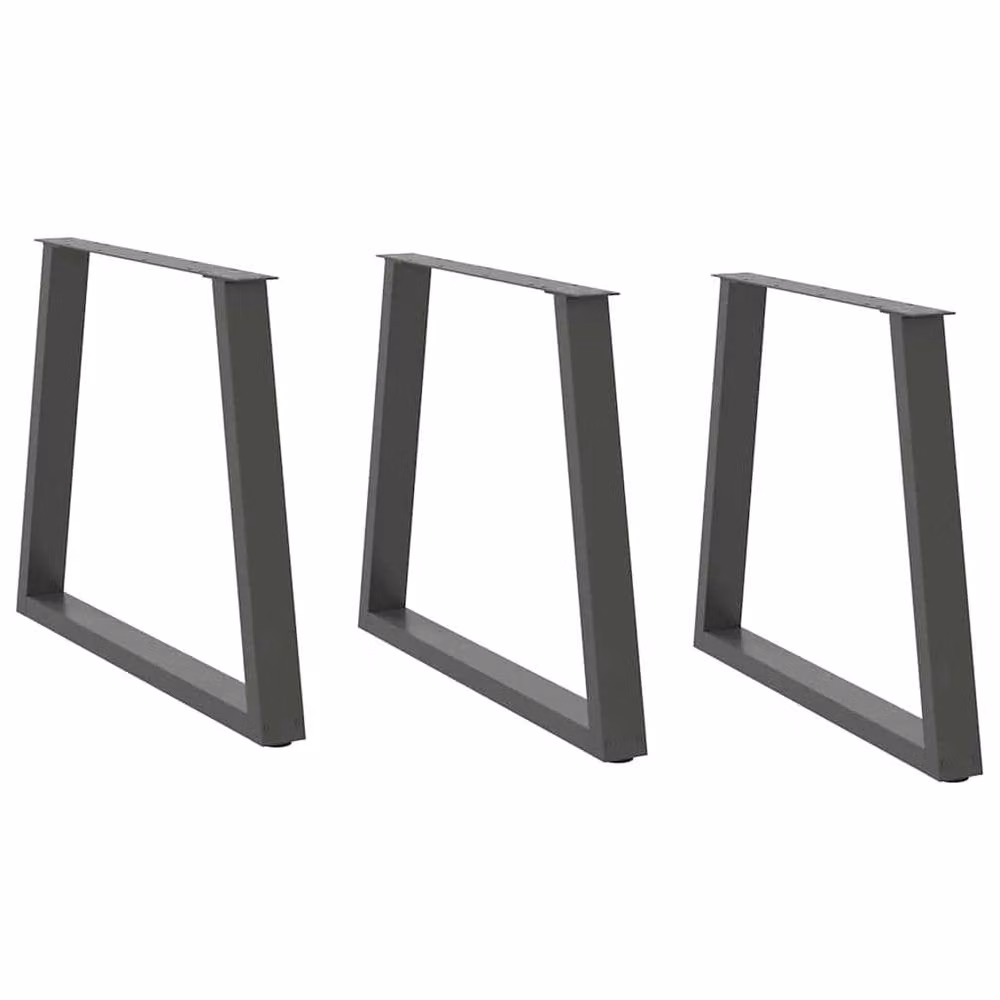 Berkfield Home V-Shape Dining Table Legs, 3 Piece Set, Anthracite Black Steel, H: 70 x (72-73.3) cm – 1