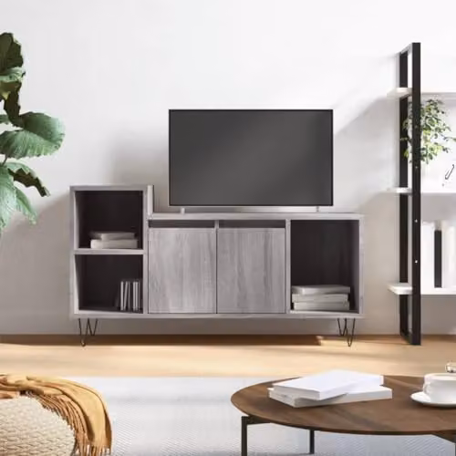 vidaXL TV Cabinet in Grey Sonoma, W/D/H: 100 x 35 x 55 cm, Engineered Wood – 2