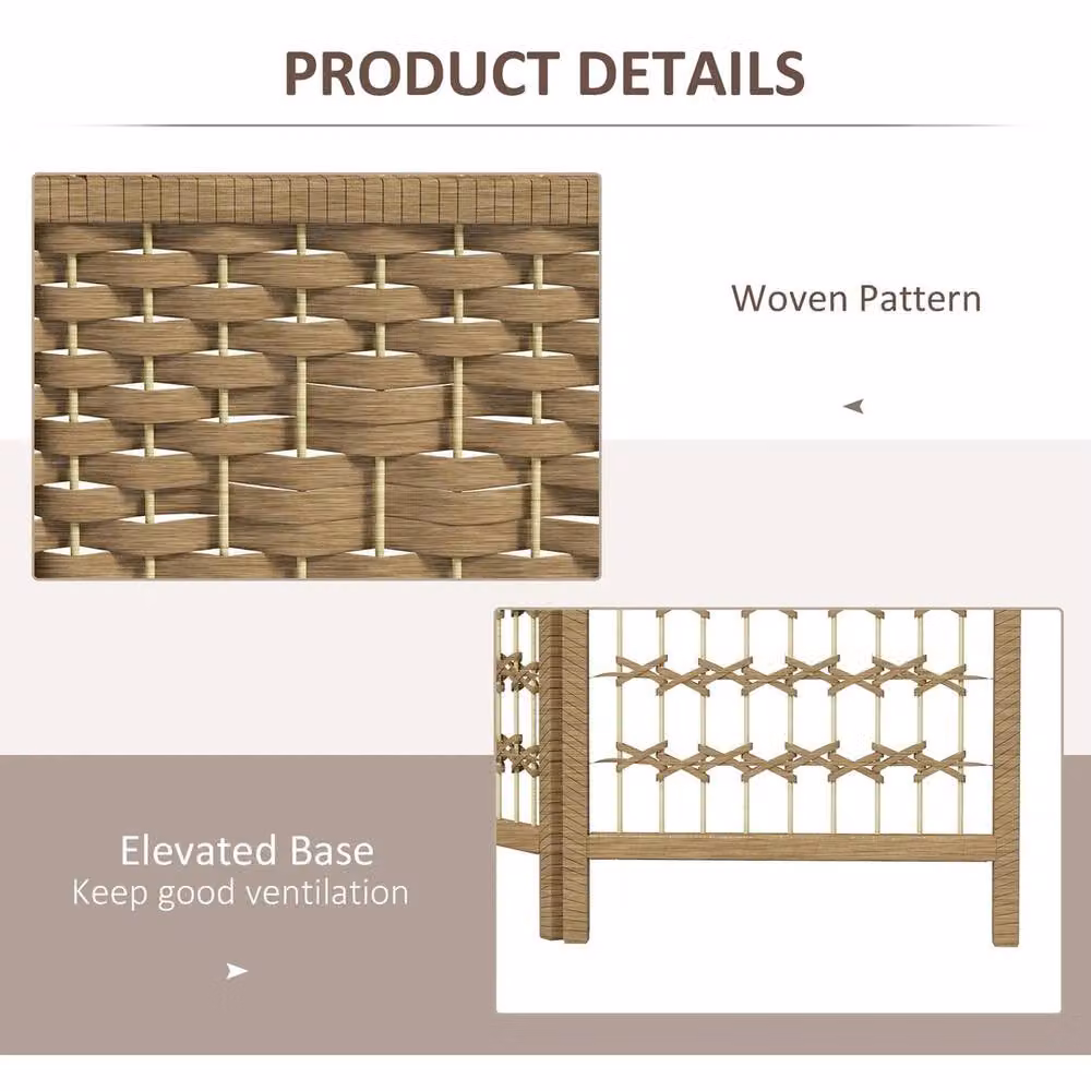 NESTLUNE 4 Panel Folding Room Divider, Freestanding Bamboo and Rattan Privacy Screen in Beige, Sand or Brown, H 170 cm x W 160 cm – 2
