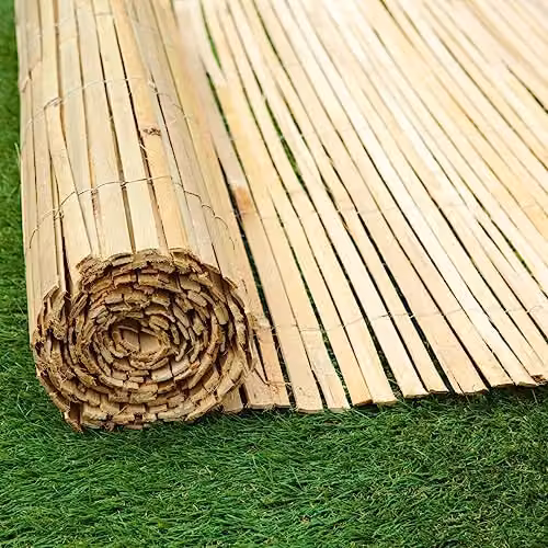 Best Artificial Brown Woven Bamboo Slat Fencing Screening Roll for Garden Privacy, W: 300 cm, H: 200 cm – 5