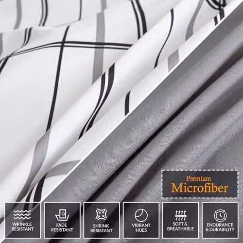 Pamposh Super King Reversible Duvet Set in White, 3-Piece Brushed Microfibre Bedding Set with Zipper Closure, Duvet Cover 200 x 200 cm and Pillowcases 50 x 75 cm – 4
