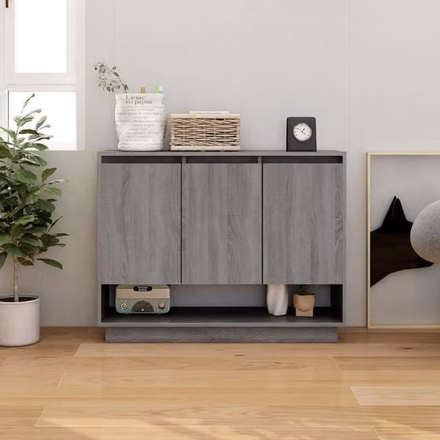 Berkfield Home Grey Sonoma Modern Sideboard in Engineered Wood W/D/H: 97 x 31 x 75 cm – 1