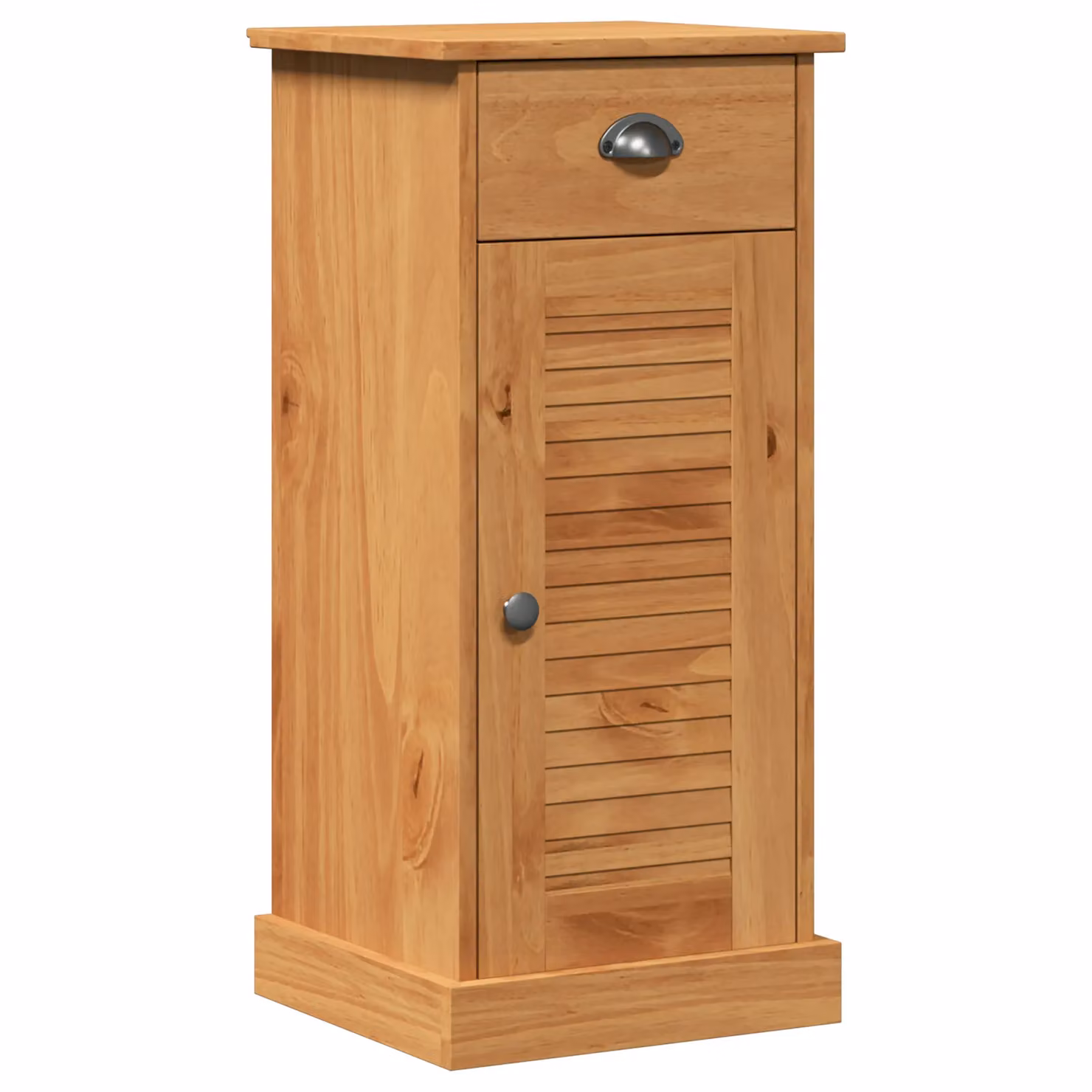 Berkfield Home VIGO Bathroom Cabinet in Brown Solid Pine Wood with Drawer and Shelves, W/D/H: 37 x 34 x 80 cm – 2
