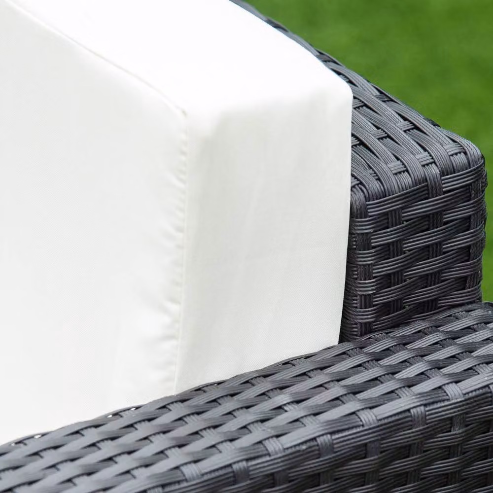 Wyld Haus Elrolo 4 Seater PE Rattan Outdoor Sofa Set with Coffee Table in Black and White – 9