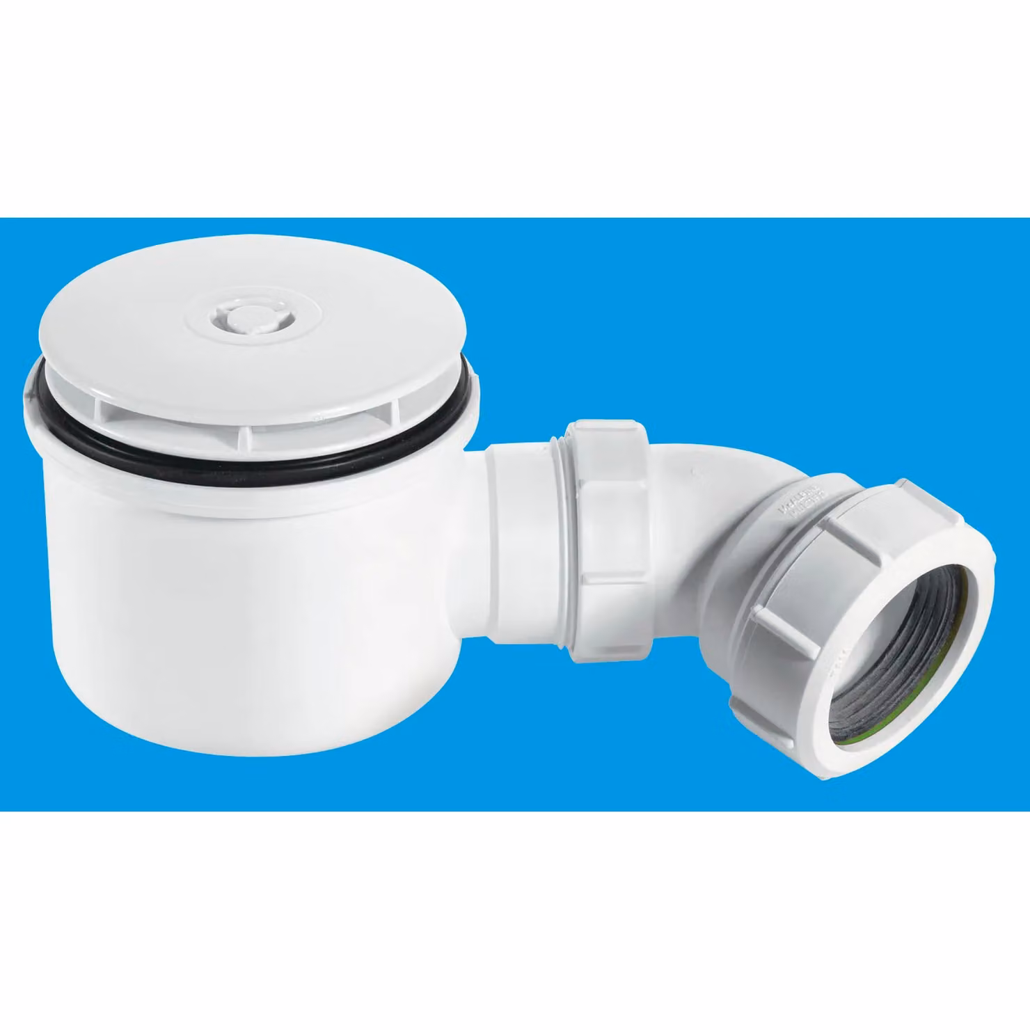 McAlpine Round White Plastic Water Seal Shower Trap with 1.5 inch Bend – 2