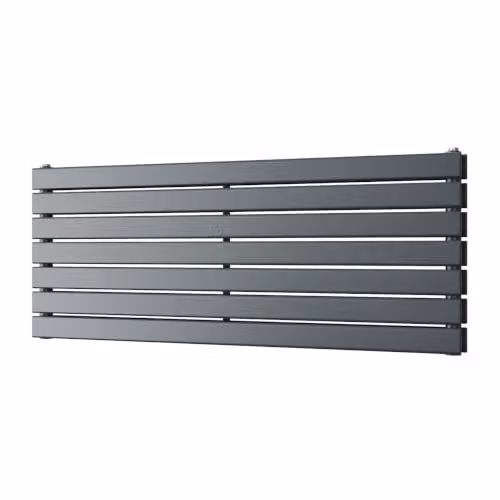 UK Radiators Typhoon Axis Anthracite Horizontal Designer Double Panel Steel Radiator W: 120 cm, H: 47.6 cm – 2