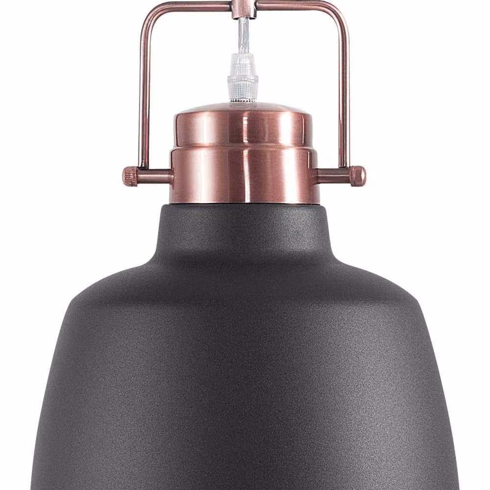 Wyld and Coco Graphite Pendant Lamp with Copper Top in Grey – 2