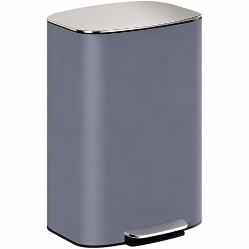 HOMCOM 50L Pedal Kitchen Bin with Soft-Close Lid and Fingerprint-Proof Finish in Grey and Silver – 1
