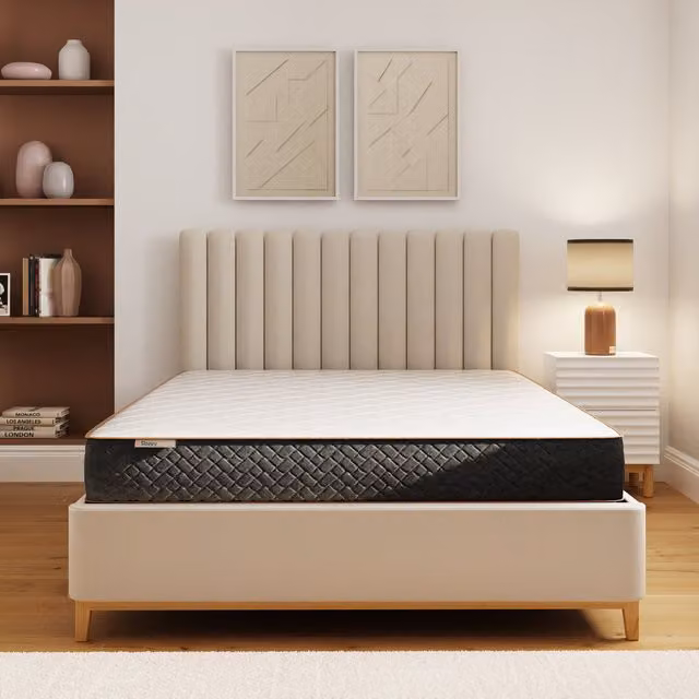 GFW SleepyCastle King Size Rolled Pocket Sprung Mattress in White and Multicolour, W: 180 cm, L: 200 cm – 1