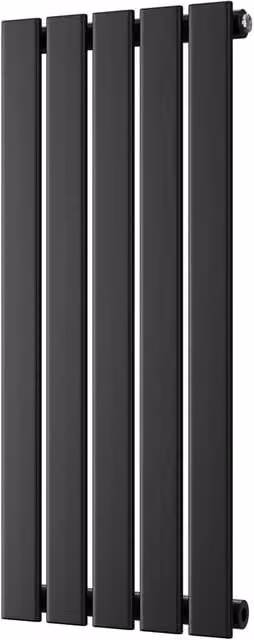 UK Radiators Typhoon Black Flat Tube Horizontal Designer Radiator, W: 340 mm, H: 800 mm