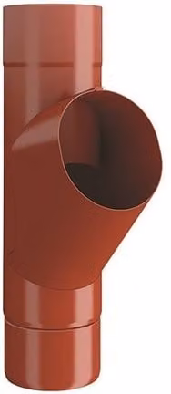 Lindab Steel Downpipe Branch 87mm in Tile Red
