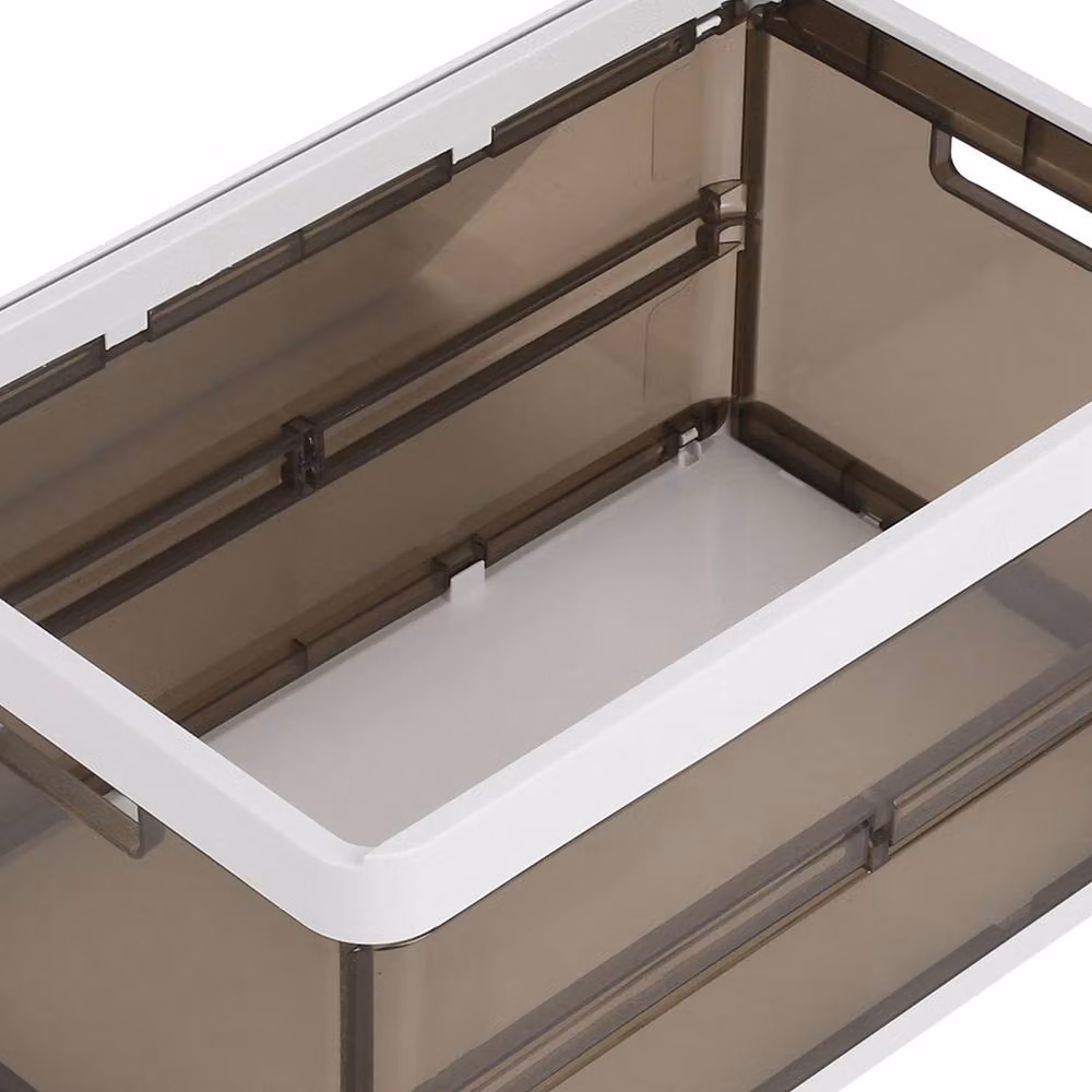 Garden Sanctuary Folding Clothes Organiser Wardrobe Drawer Storage Box, Brown and Transparent, W: 40.0 cm, D: 20.0 cm – 5