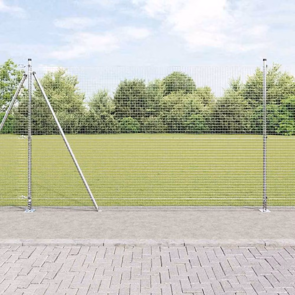 Berkfield Home Modern Rectangular Fence Post Set of 2, Galvanised Steel, Grey, H: 1.5 m, W: 10 cm – 2