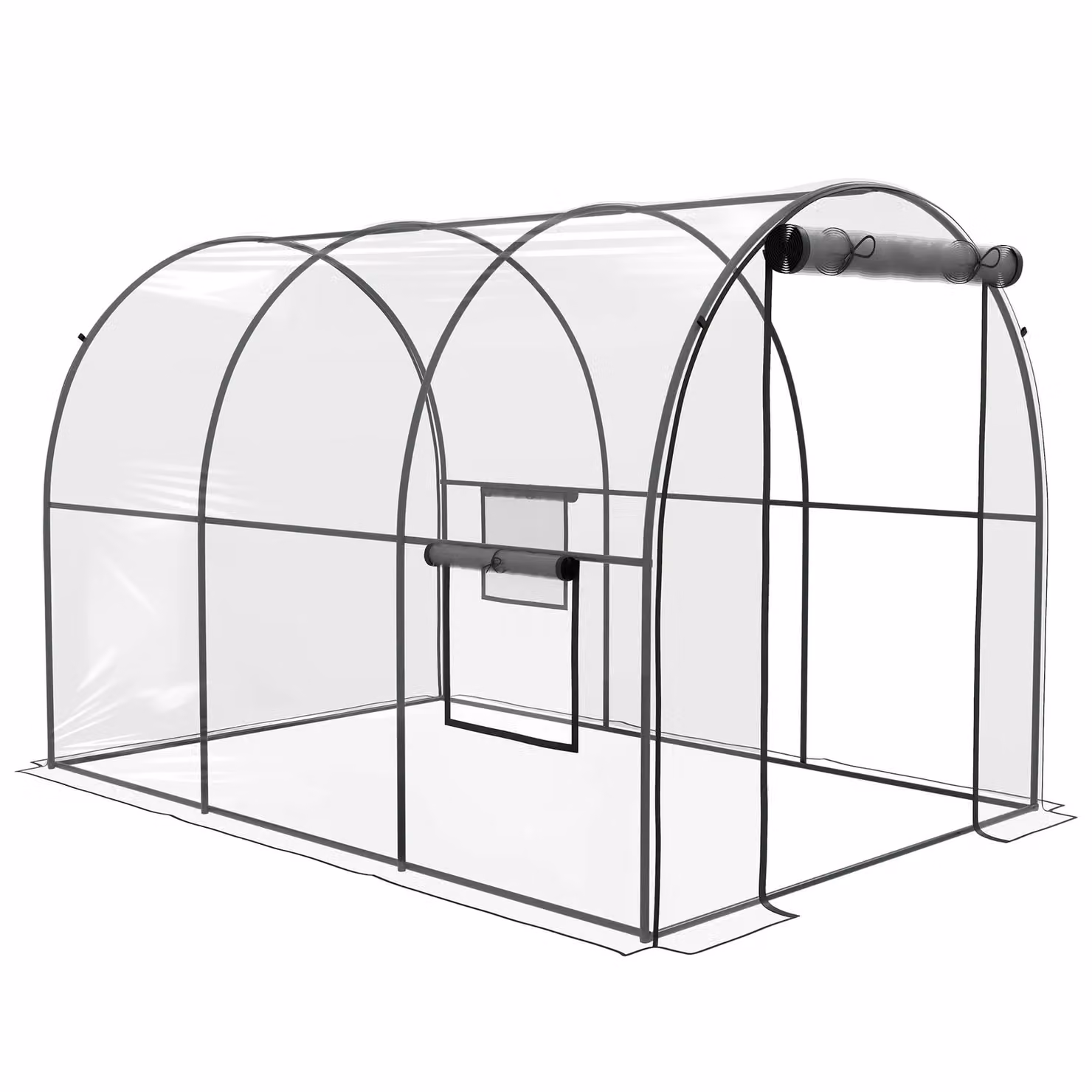 OUTSUNNY Walk-in Polytunnel Greenhouse with Transparent Cover, W/D/H: 300 x 200 x 200 cm – 2