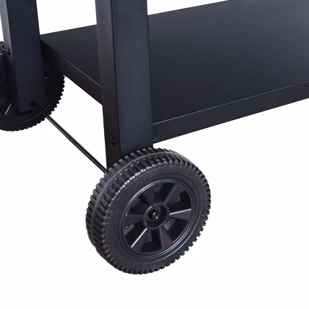 sweeek Charcoal Barbecue Grill in Black with Warming Rack and Thermometer, Enamelled Steel – 4