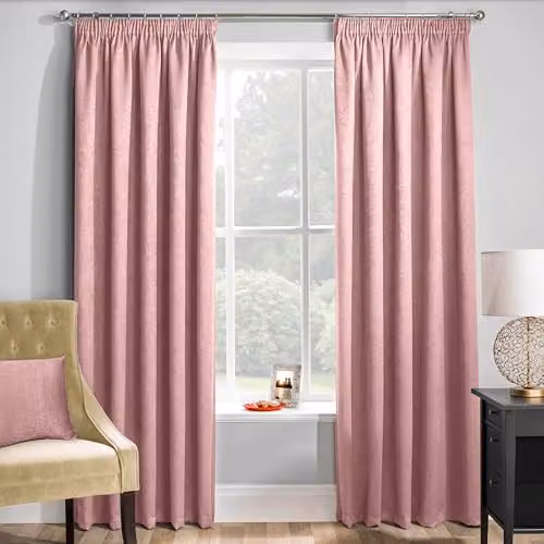 Enhanced Living Thermal Noise Reducing Dim Out Curtains, Pink, W: 117 cm, H: 183 cm – 1