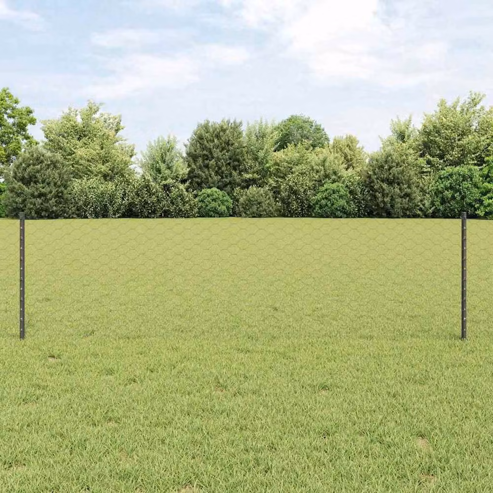 Berkfield Home Modern Steel U-Channel Fence Posts, 11 Pieces, Grey, Height: 40 cm – 2
