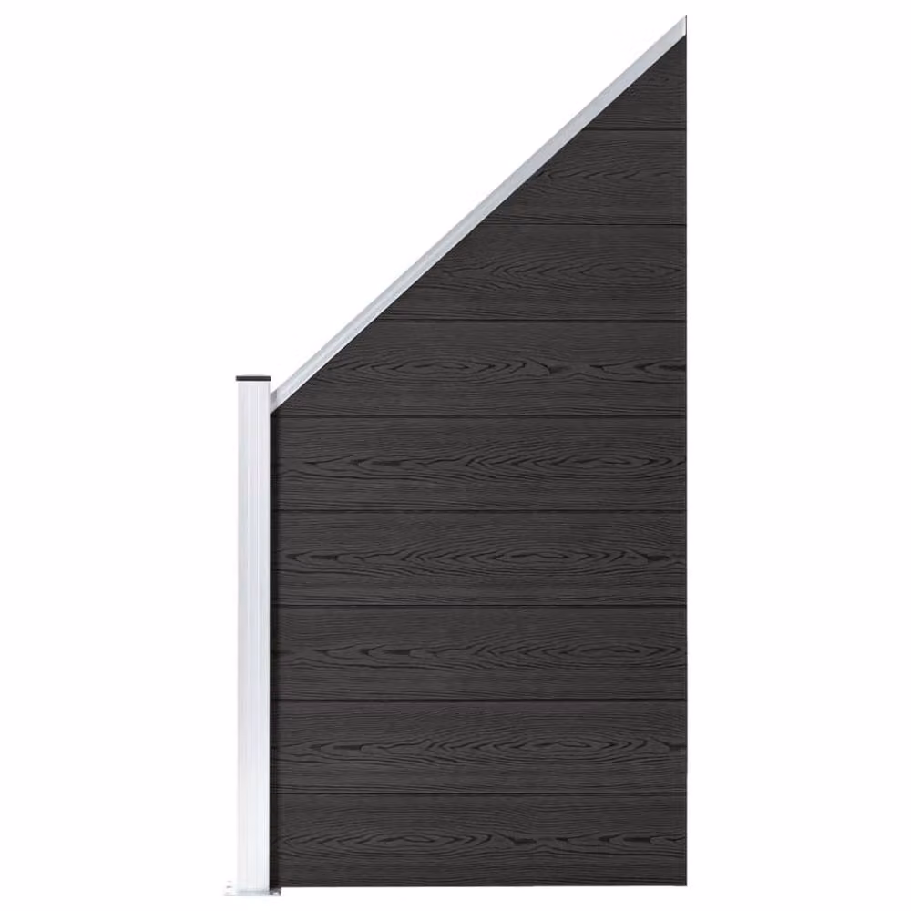 Berkfield Home Durable WPC and Aluminium Fence Panel, Grey, W: 95 cm, H: 105-180 cm – 2
