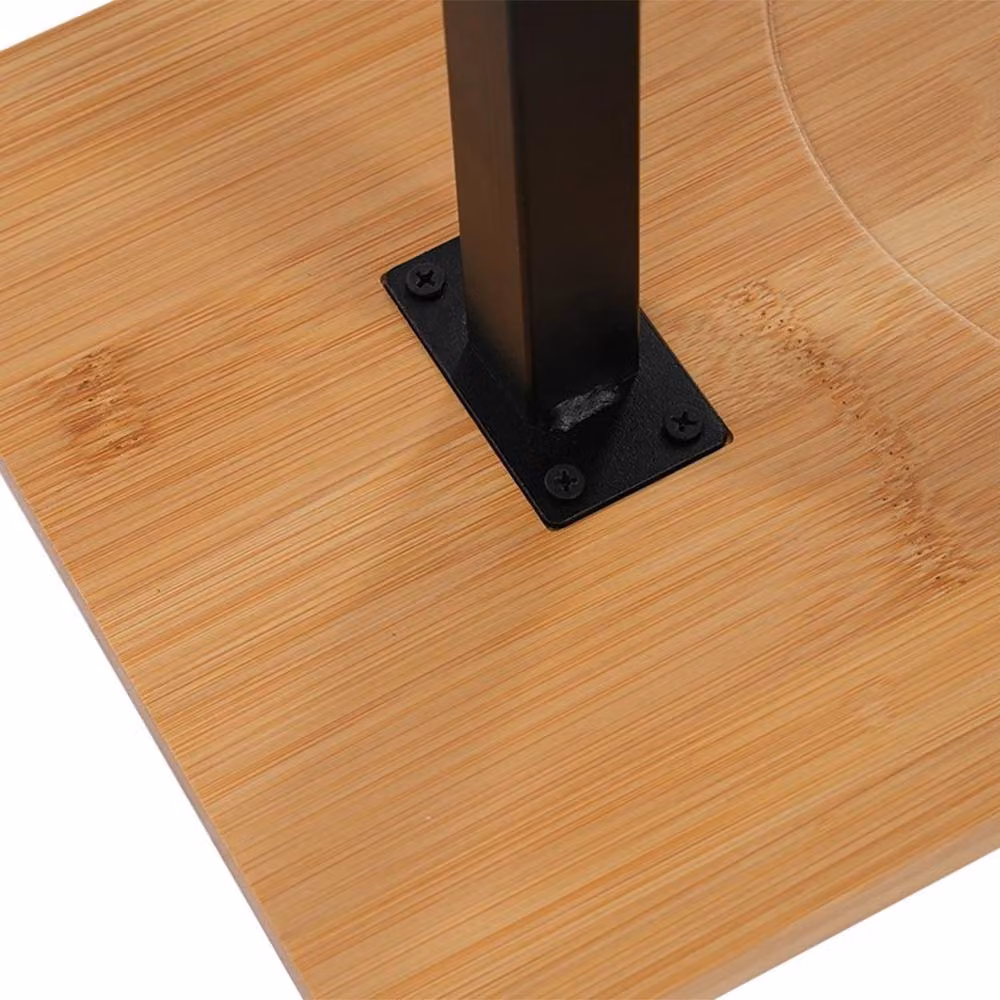 Kelvenix C-shaped Side Table in Natural Brown Bamboo with Height-Adjustable and Rotating Top – 2