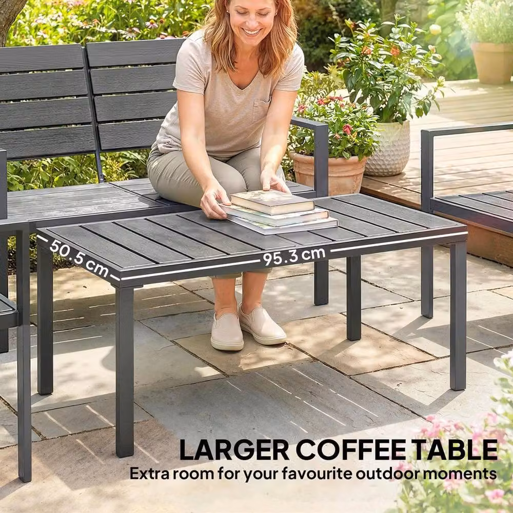 NESTLUNE 4 Piece Modern Garden Furniture Set in Grey – 5