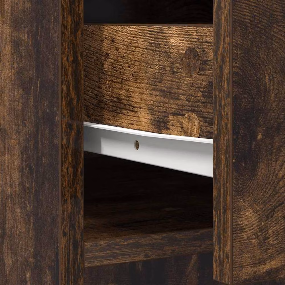Berkfield Home Smoked Oak Sideboard with Drawers and Doors in Brown W/D/H: 70.5 x 34 x 74.5 cm – 4