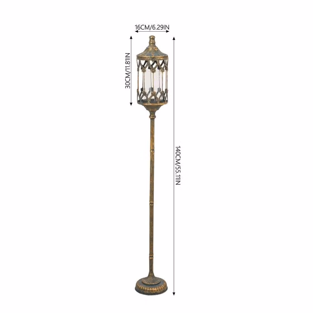 EONLION Gold Metal and Glass Freestanding Pillar Floor Candle Holder – 2