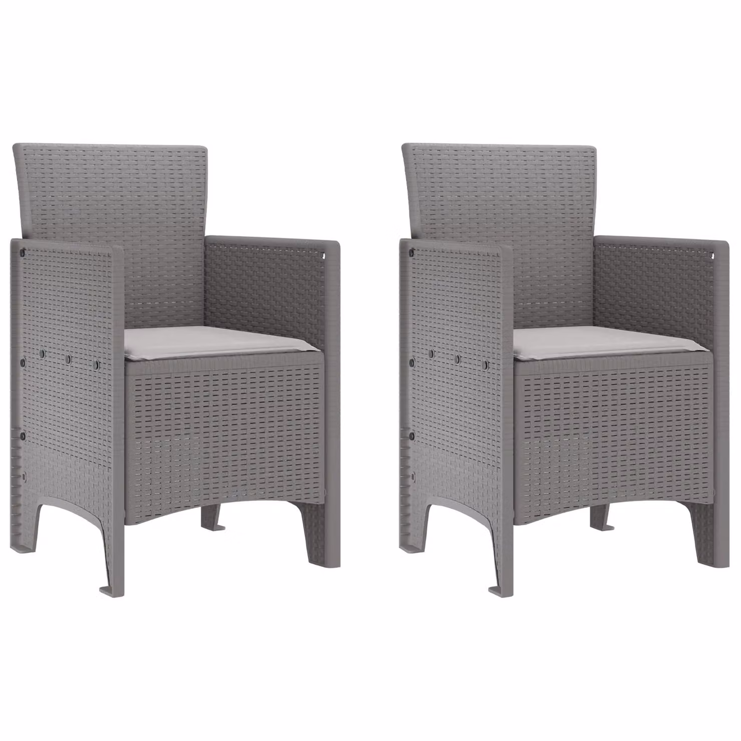 Berkfield Home Set of 2 Modern Grey Polyethylene Rattan Garden Chairs – 2
