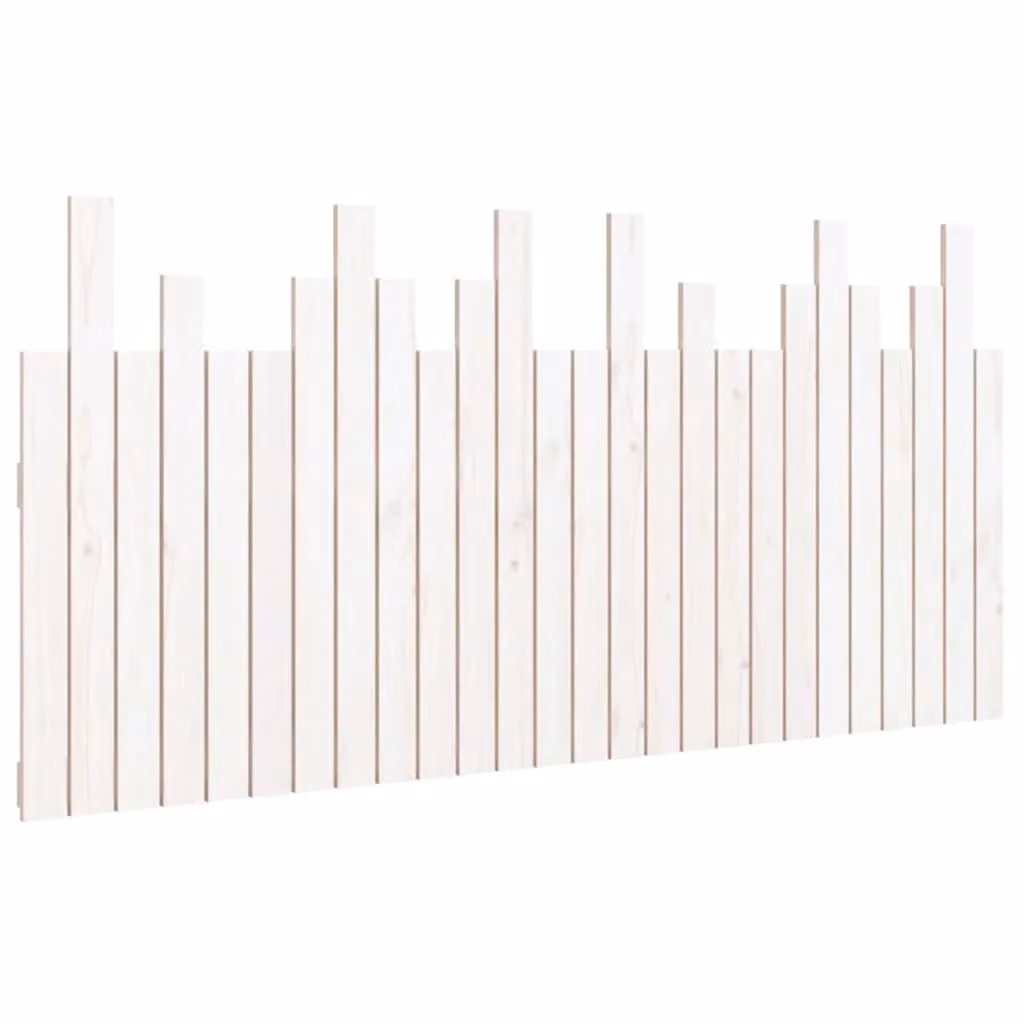 Berkfield Home White Rustic Solid Wood Pine Wall Mount Headboard W: 166 cm, D: 3 cm, H: 80 cm – 2