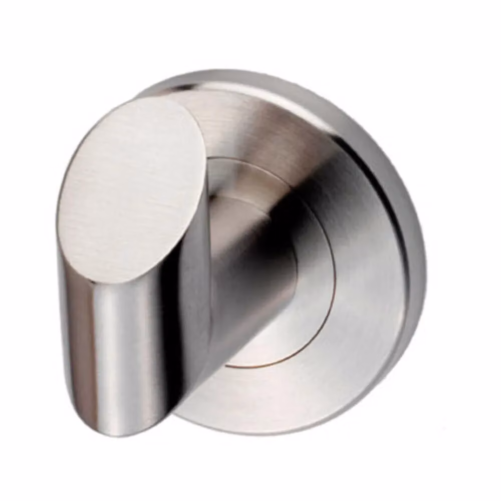 Loops 2x Single Bathroom Robe Hooks in Stainless Steel, Silver, Projection: 44.5 mm – 2